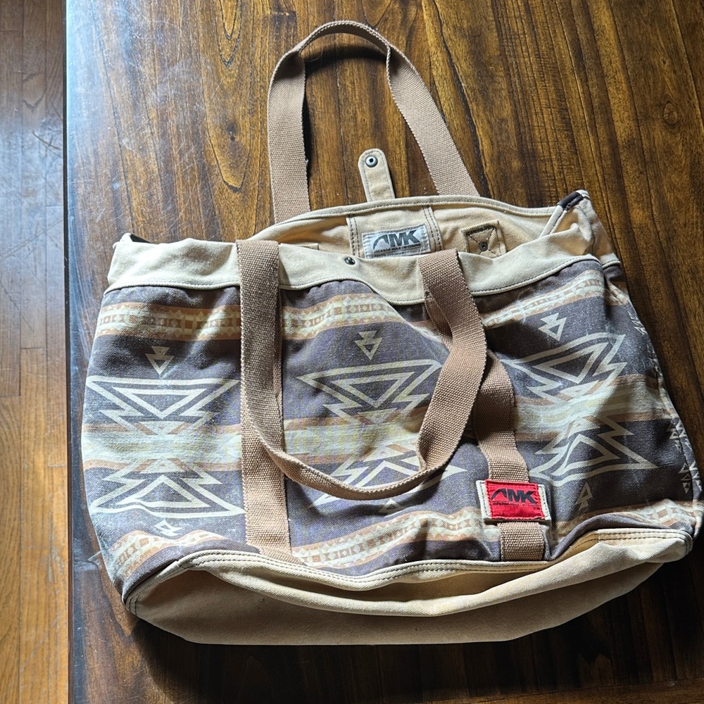 Mountain Khakis Geometric Brown and Tan Duffel Bag